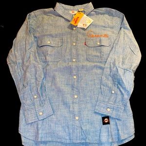 San Francisco Giants Levi's Women's Chambray Long Sleeve Button-Up - Blue XL